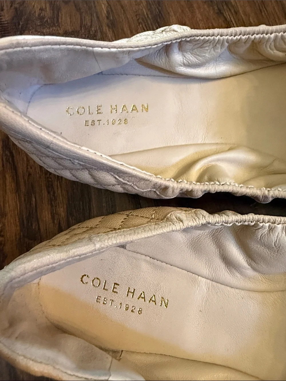 Cole Haan Tali Quilted Nude Ballet Flats, size 7